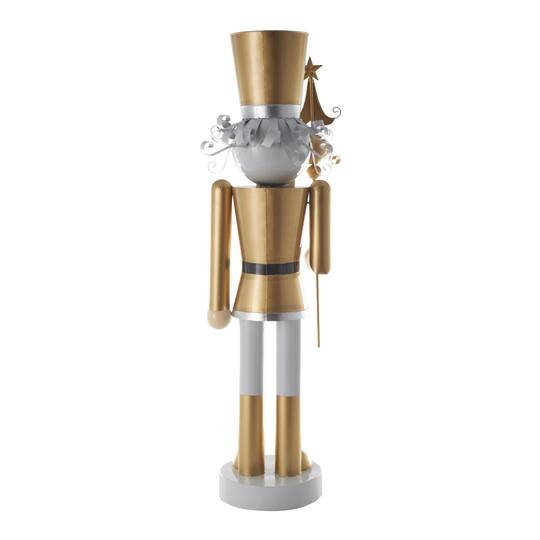 58" Gold & Silver Standing Nutcracker Sculpture